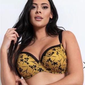 CURVY KATE
Artisan Balcony Bra Ochre/Black Yellow.